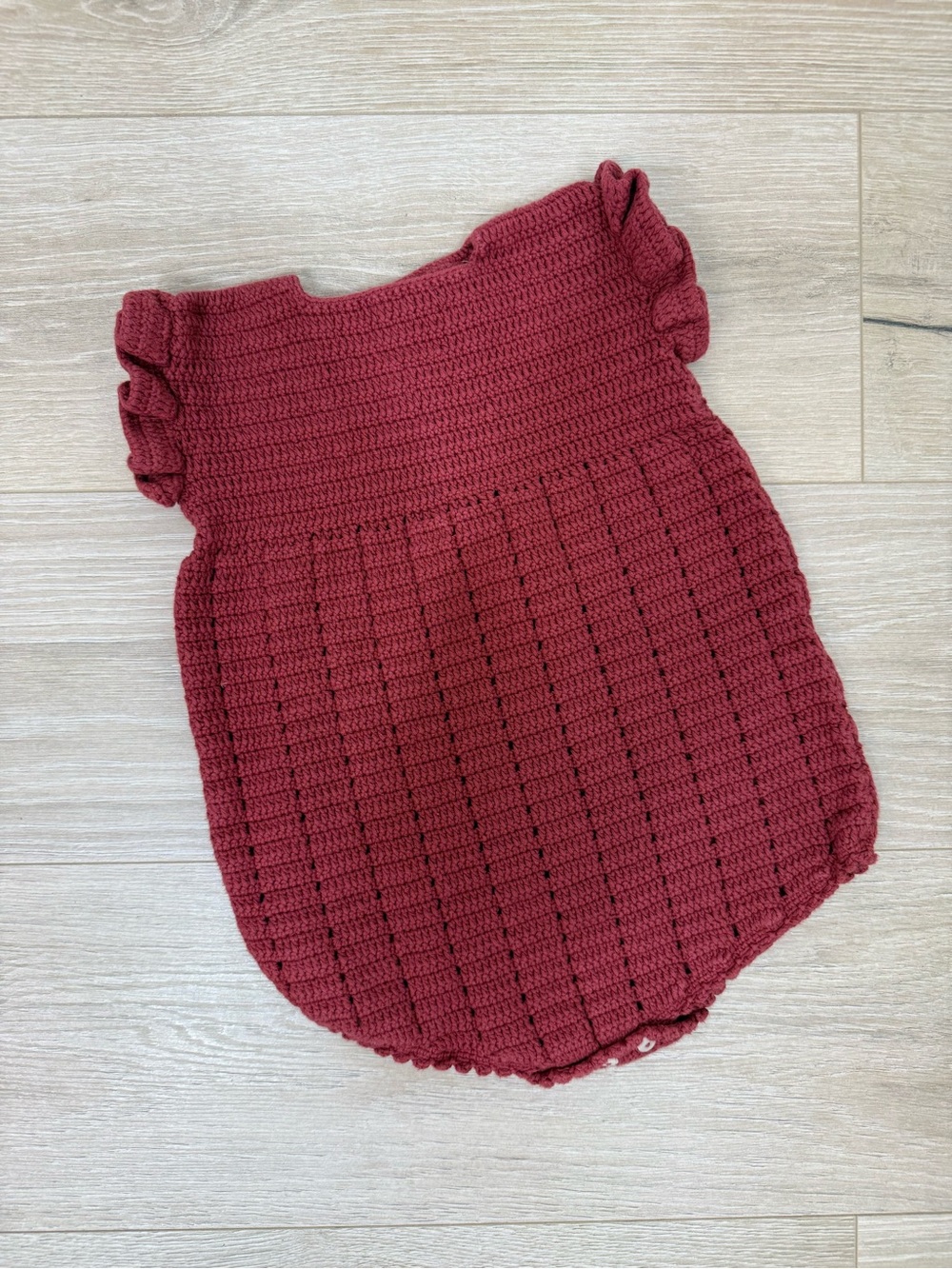 Kate Quinn Red Knit Made In Kenya Bubble Romper